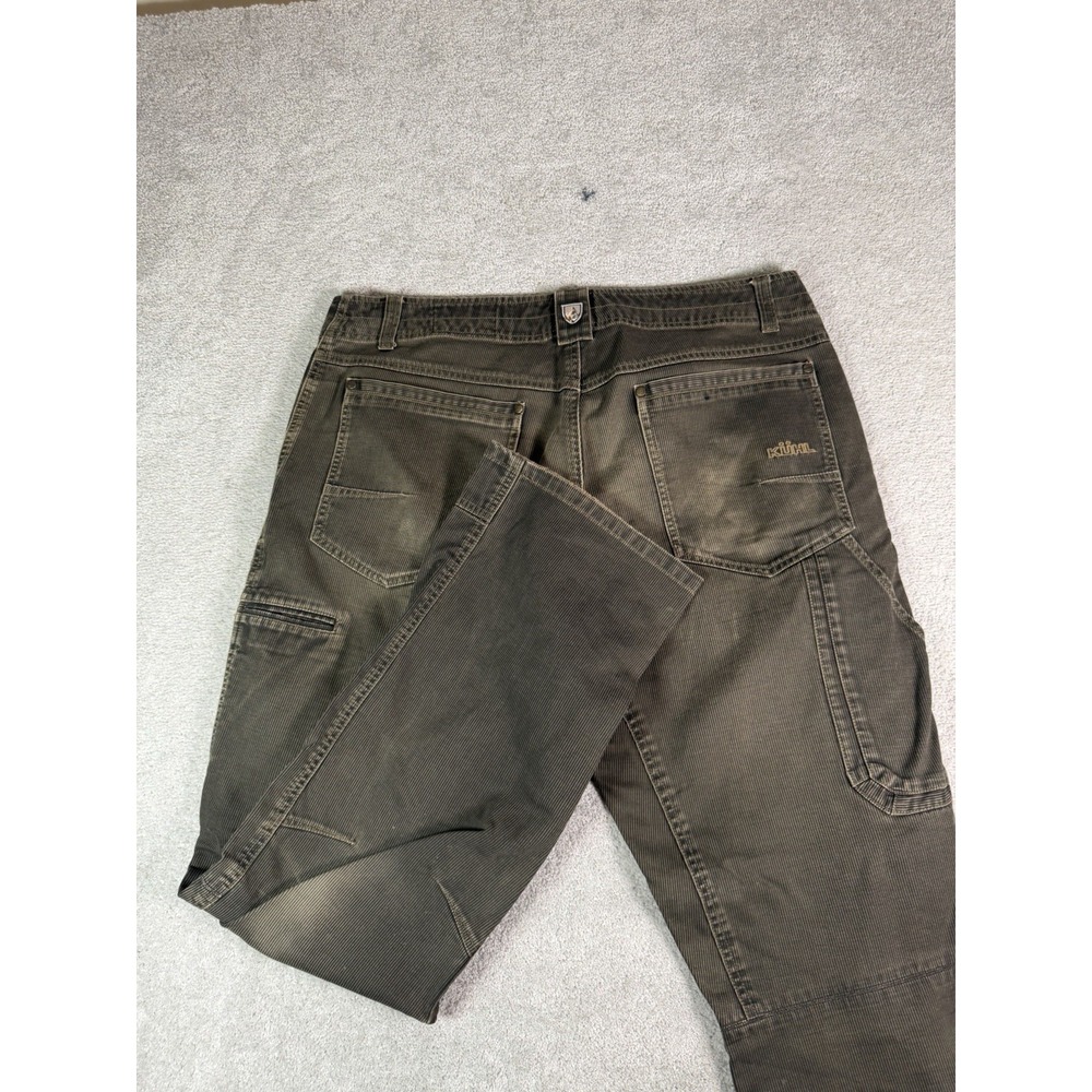Kuhl Corduroy Fugitiv Pants Men's 36x32 Green Vintage Patina Dye Canvas Hiking